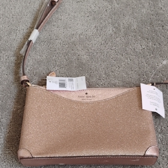 kate spade Handbags - Kate Spade Glittering Rose Gold Crossbody Bag